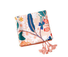 Load image into Gallery viewer, Peach Salmon Floral and Green Foliage Cotton Viscose Scarf
