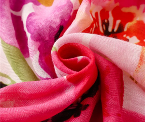 Spring Fuchsia Floral Blooms Lightweight Scarf