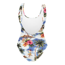 Load image into Gallery viewer, Classic Hawaiian Hula White One-Piece Swimsuit
