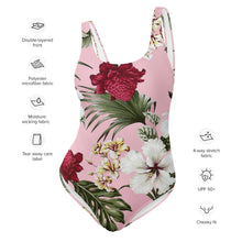 Load image into Gallery viewer, Hawaiian Pink Floral Tropical Swimsuit
