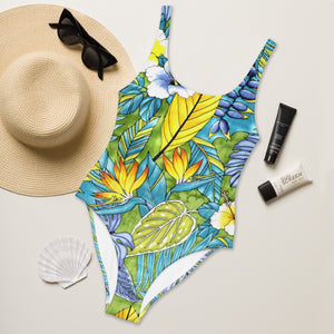 Tropical Birds of Paradise One-Piece Swimsuit