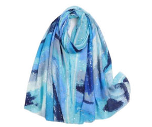 Watercolors Blues Lightweight Super Soft Scarf