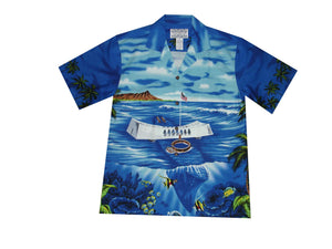 Men's Hawaiian USS Arizona Shirt (100% Cotton)