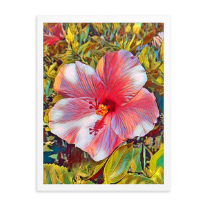 Pink Hibiscus Hawaii State Flower Framed poster