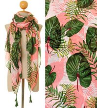 Load image into Gallery viewer, Pink Foliage Scarf &amp; Beach Wrap
