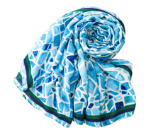 Load image into Gallery viewer, Mosaic Sea Glass Blue Scarf
