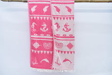 Load image into Gallery viewer, Organic Cotton Anchor Seaside Beach Towel
