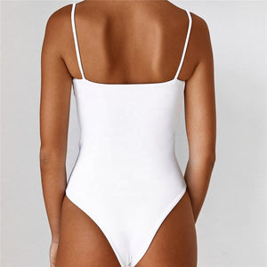 White Front Cut One-Piece Swimsuit