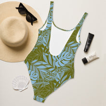 Load image into Gallery viewer, Olive Hawaiian Banana Leaf One-Piece Swimsuit
