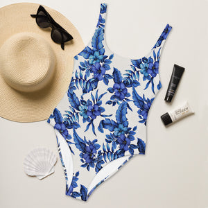 Blue Hibiscus One-Piece Swimsuit