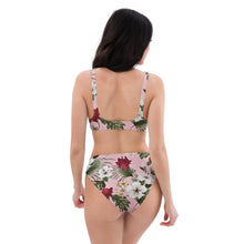 Load image into Gallery viewer, Hawaiian Pink Floral recycled high-waisted bikini swimsuit
