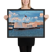 Load image into Gallery viewer, USS Arizona Memorial Blue Framed poster
