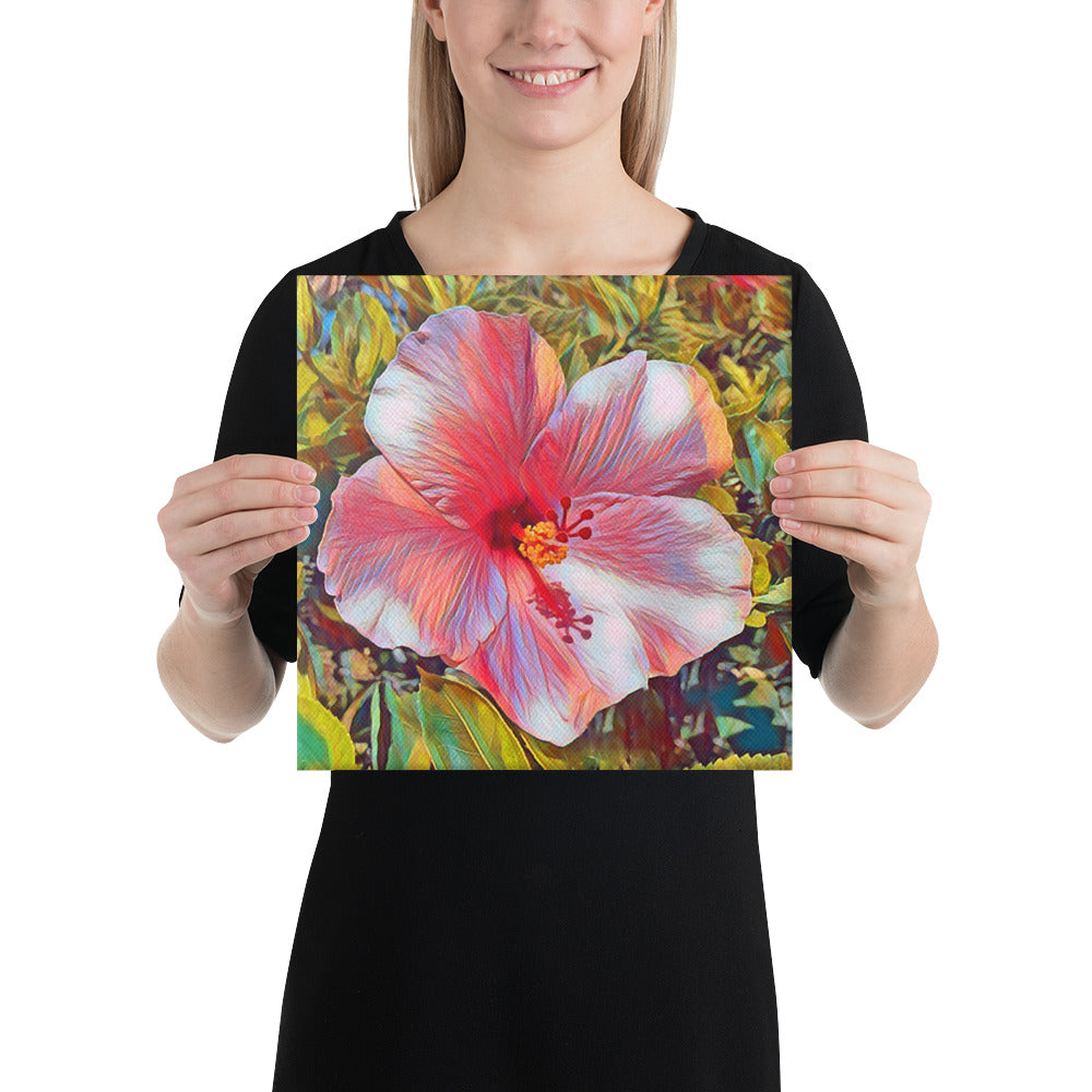 Pink Hibiscus Hawaii State Flower Canvas