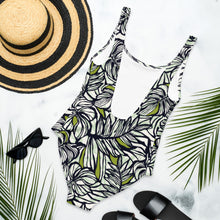 Load image into Gallery viewer, Olive Green Palm One-Piece Swimsuit
