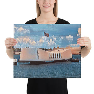 USS Arizona Memorial Blue Canvas