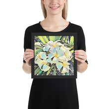 Load image into Gallery viewer, Hawaiian White Plumeria Flower Framed poster
