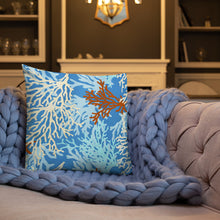 Load image into Gallery viewer, Ocean Blue Coral Reef Premium Pillow
