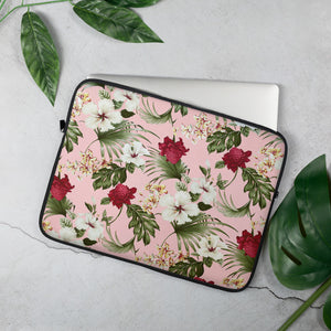 Pink Floral Laptop Sleeve - Anchor Designs Hawaii