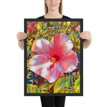 Load image into Gallery viewer, Pink Hibiscus Hawaii State Flower Framed poster
