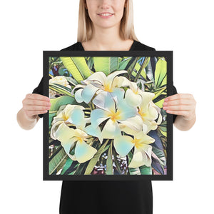 Hawaiian White Plumeria Flower Framed poster