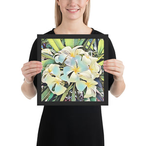 Hawaiian White Plumeria Flower Framed poster