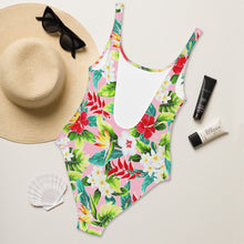 Load image into Gallery viewer, Hawaiian Pink Floral One-Piece Swimsuit
