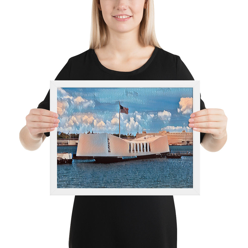 USS Arizona Memorial Blue Framed poster