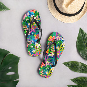 Tropical Hawaiian Flip Flops