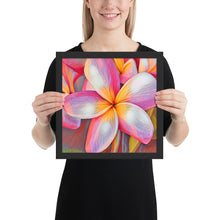 Load image into Gallery viewer, Pink Plumeria Hawaiian Flower Framed poster
