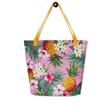 Load image into Gallery viewer, Hawaiian Pink Pineapple Beach Bag
