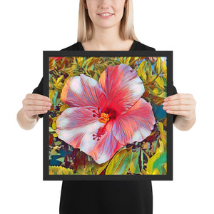 Pink Hibiscus Hawaii State Flower Framed poster