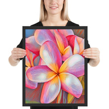 Load image into Gallery viewer, Pink Plumeria Hawaiian Flower Framed poster
