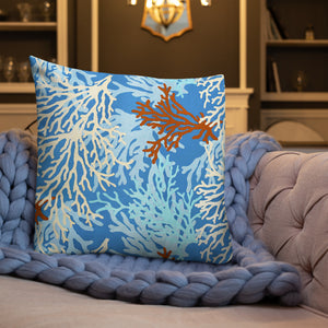 Ocean Blue Coral Reef Premium Pillow