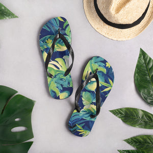 Tropical Foliage Flip-Flops